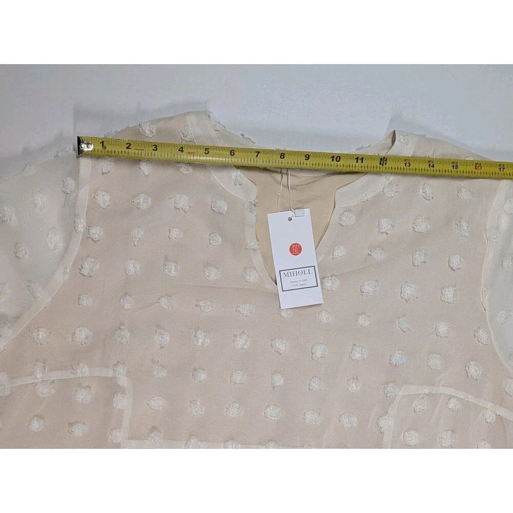 MIHOLL Dusty Pink & Ivory/Cream Swiss Dot Shift Dress XXL (2 dresses) - Picture 8 of 16
